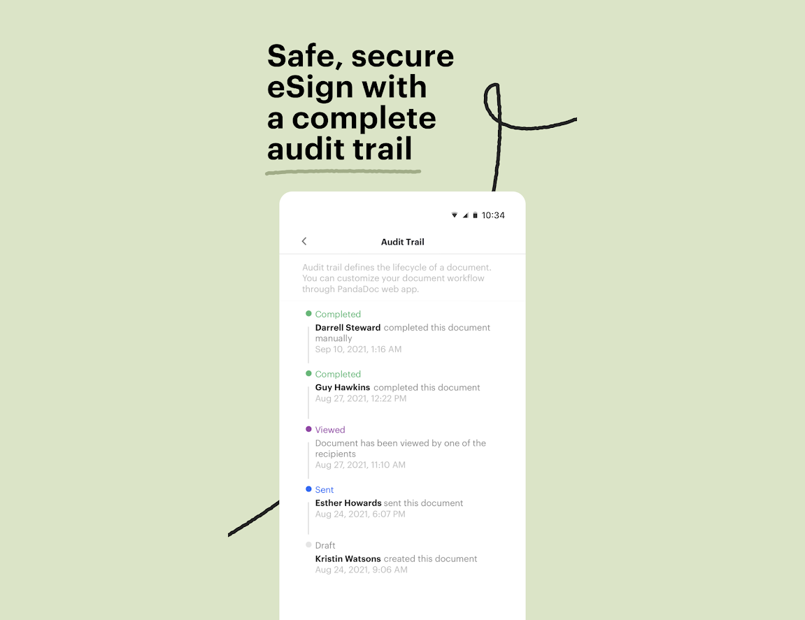 PandaDoc app audit trail