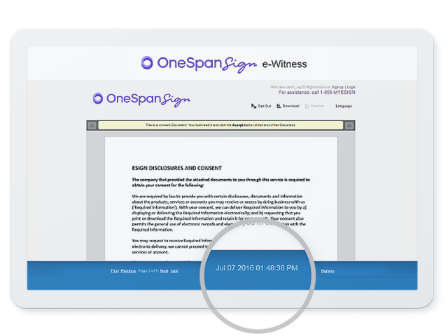 OneSpan esign audit trail